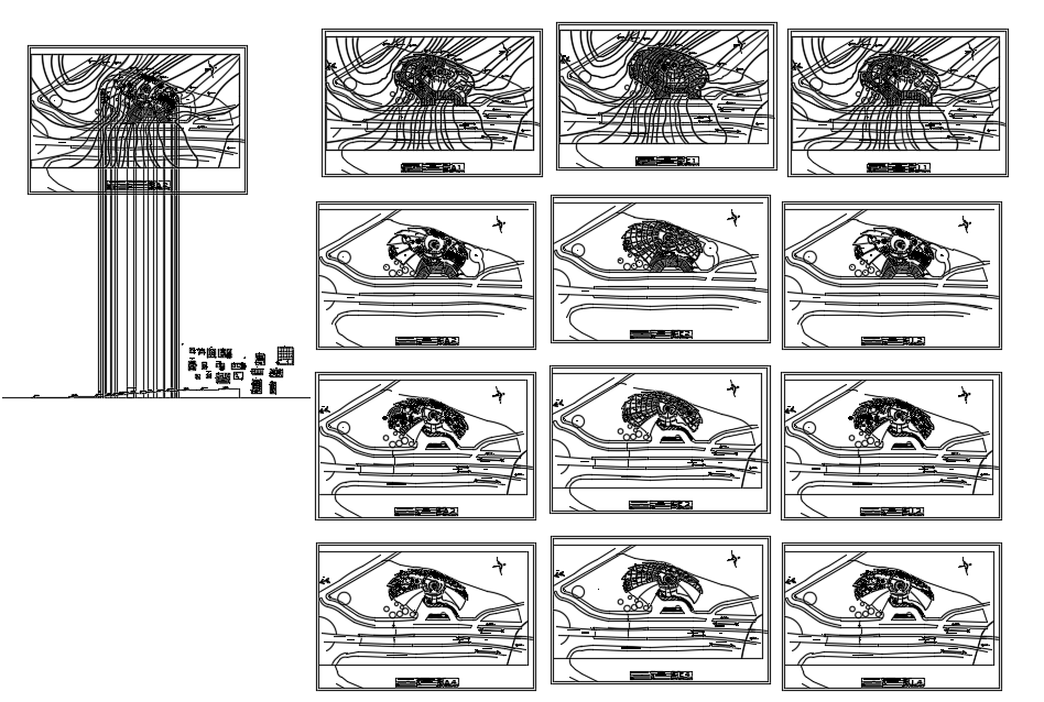 Mexican government building view floor plan dwg file