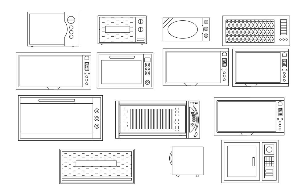 Microwave oven CAD Blocks Free Download
