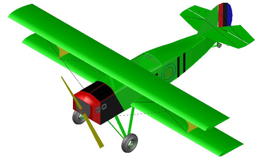 Mini Aircraft 3d CAD drawing free download 