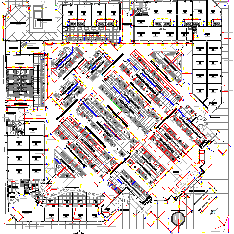 Mini shopping mall architecture layout plan details dwg file