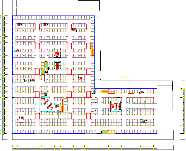 Mini shopping mall architecture project dwg file
