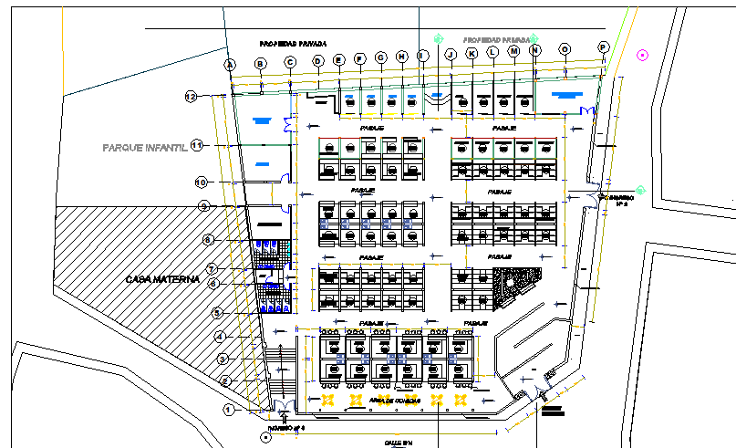 Mini shopping mall layout plan with sanitary facilities dwg file