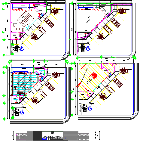 Mini super market architecture project details dwg file