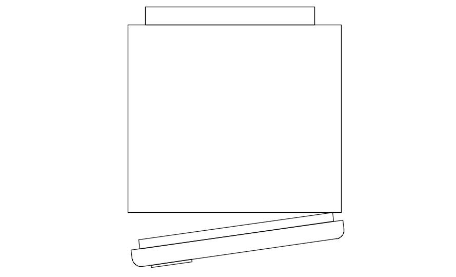 Mini Fridge CAD Block Layout with Top Front and Side Views DWG file.