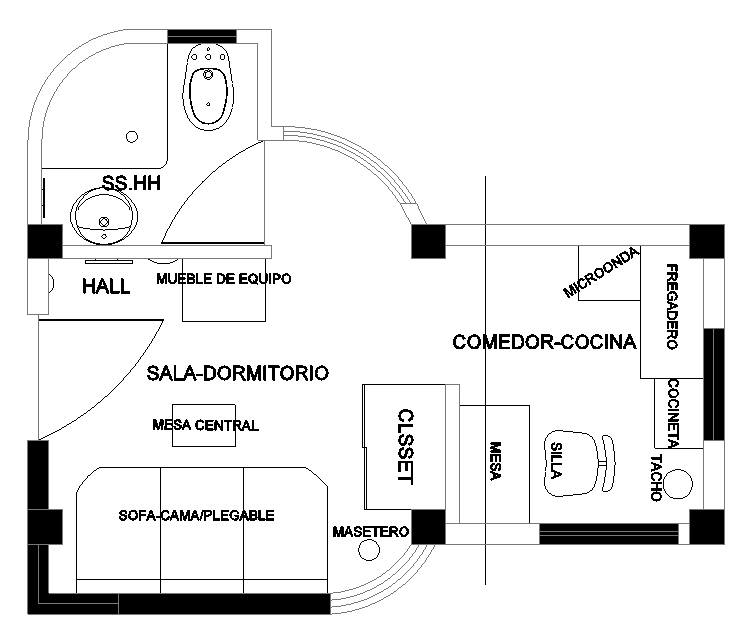 Minimal housing plan detail