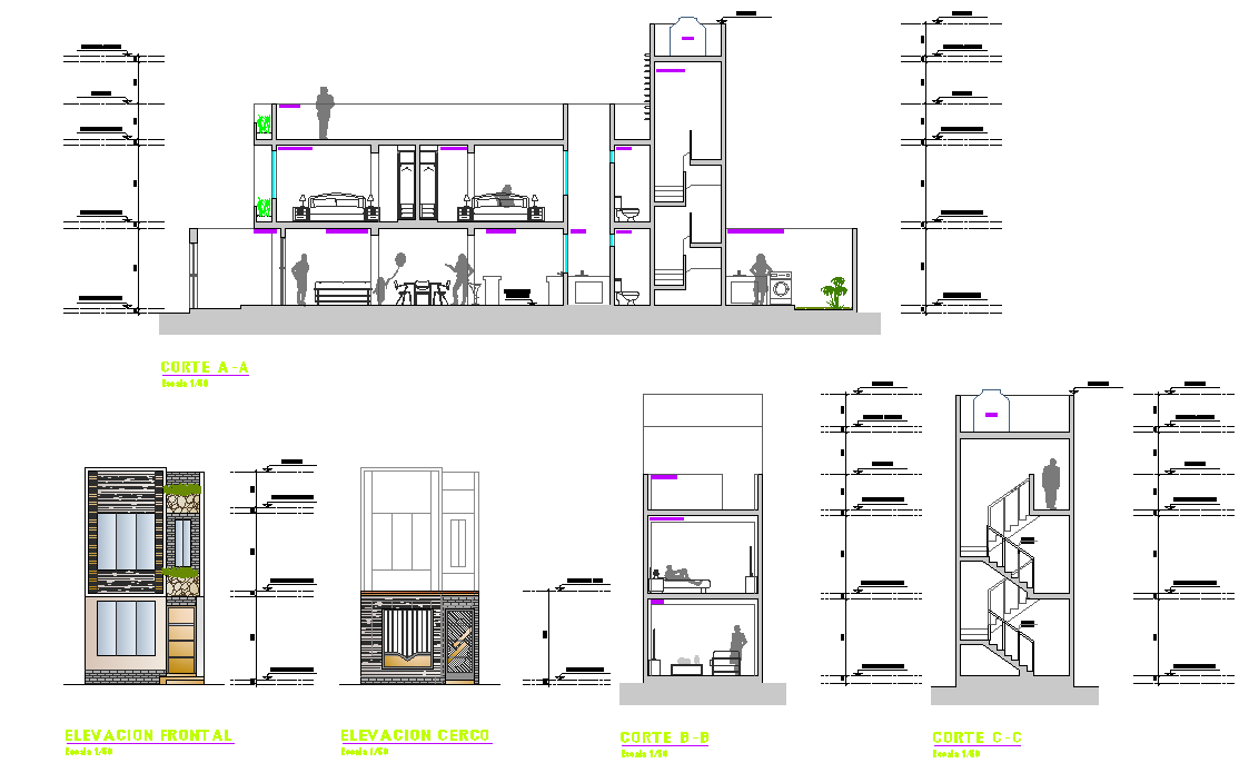 Minimalist single family housing layout file
