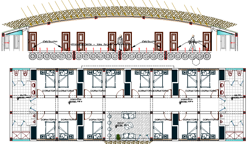 Mining Camp Architecture Design and layout dwg file