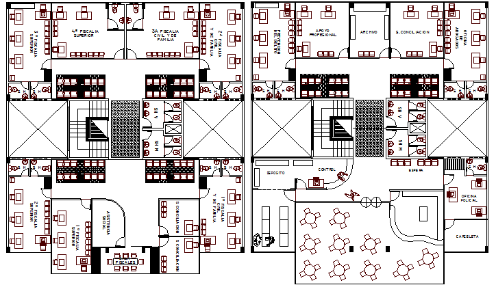 Ministry publish office architecture foor layout plan details dwg file