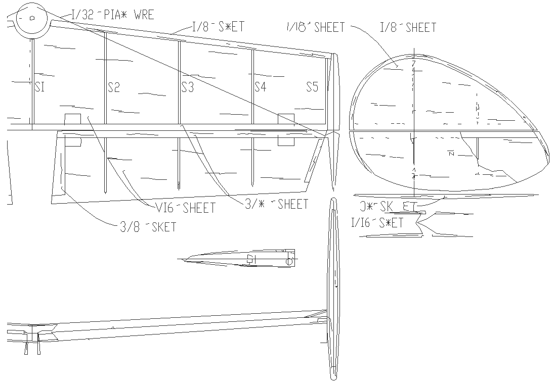 Miroslav Kolaja airplane model plan DWG AutoCAD drawing