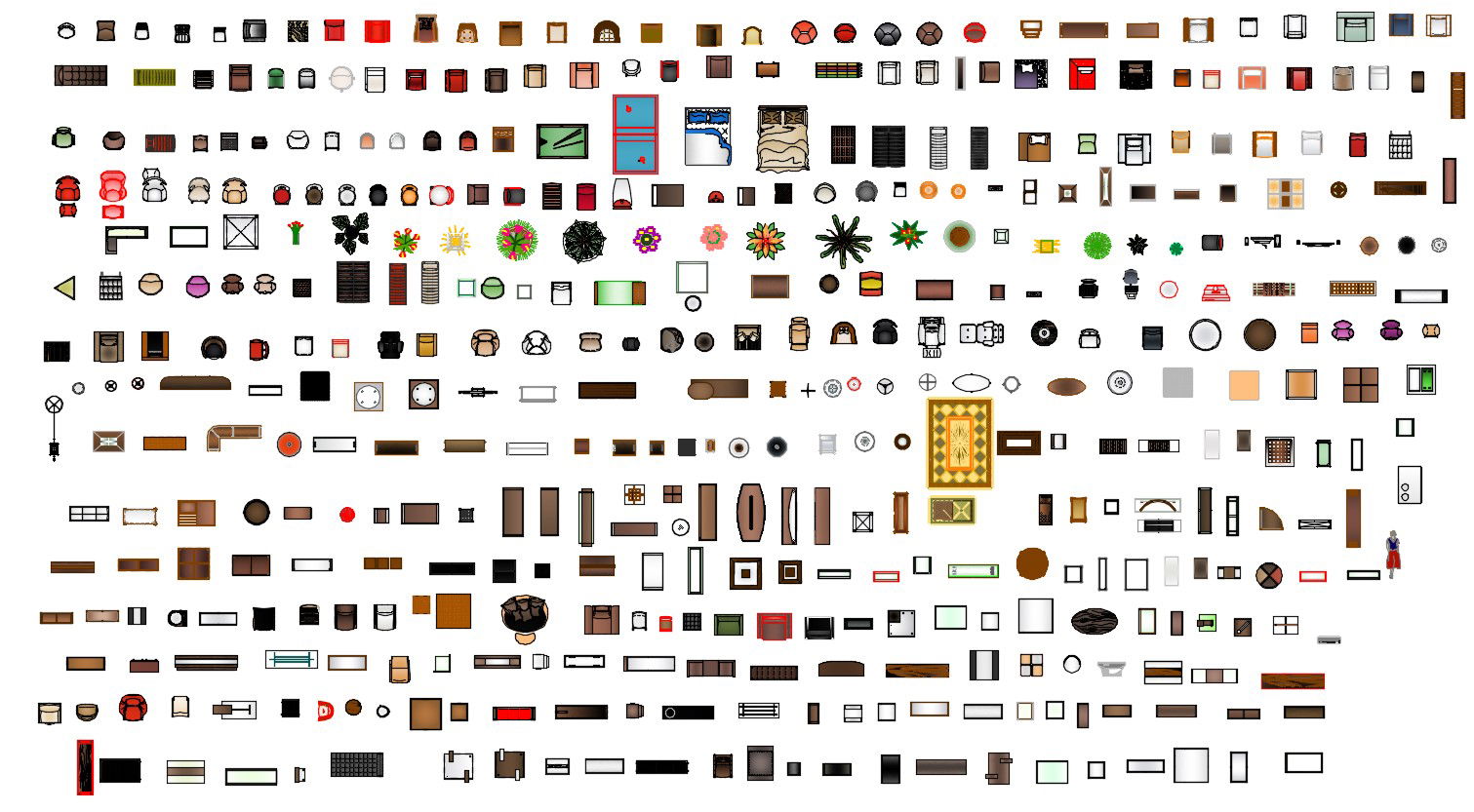 Download 2d Miscellaneous Furniture CAD Blocks AutoCAD Drawing