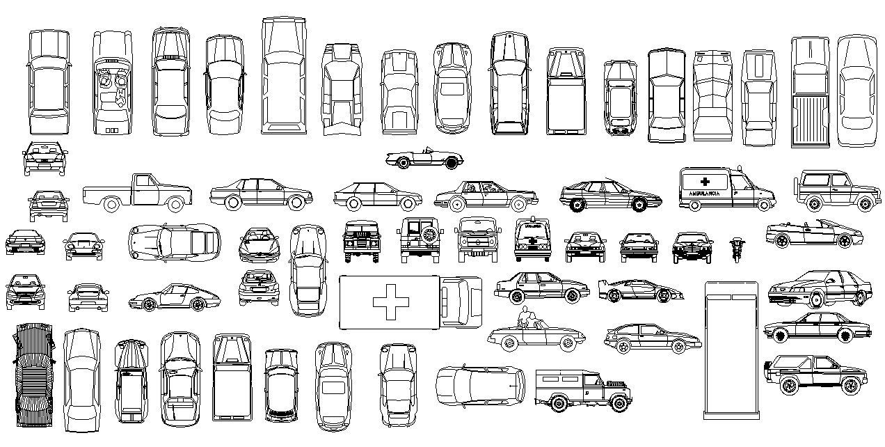 Miscellaneous Vehicles Car Elevation Blocks CAD Drawing