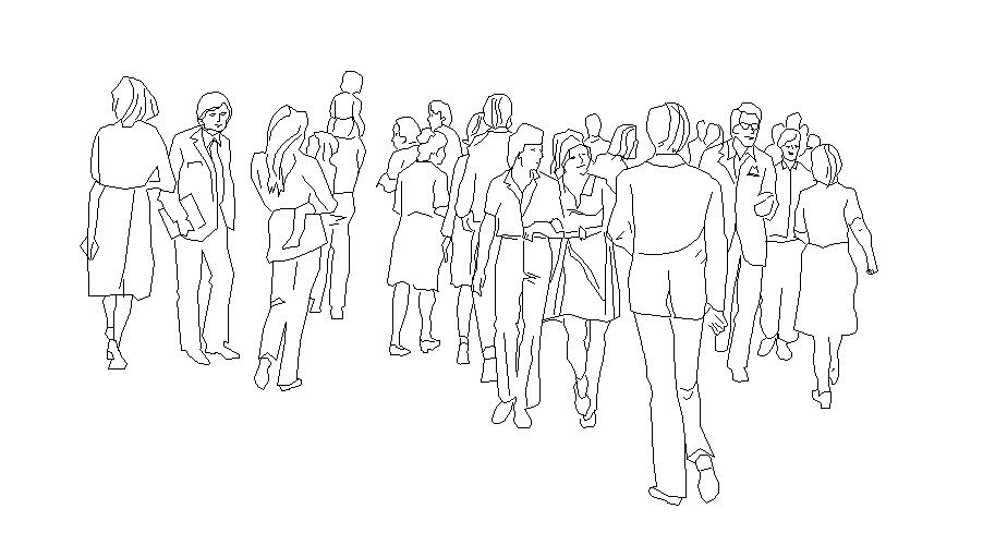 Miscellaneous creative standing people blocks cad drawing details dwg file