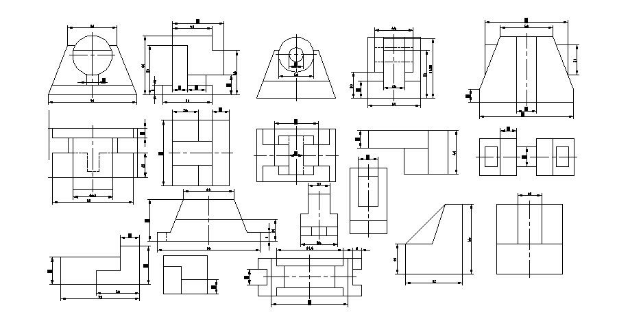 Miscellaneous mechanical parts blocks cad drawing details dwg file