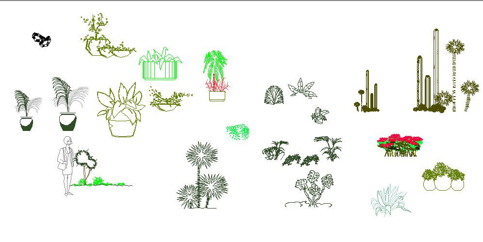 Miscellaneous tree and plants blocks cad drawing details dwg file