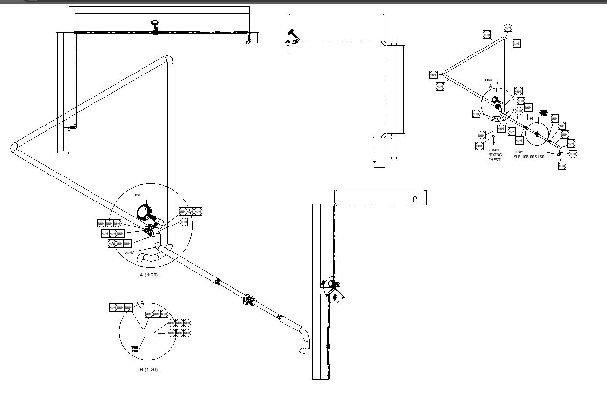 Mixing Chest Line Detail In AutoCAD Dwg File