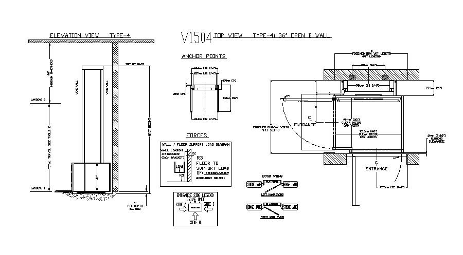 Mobile cabin elevation, distribution plan and auto-cad details dwg file