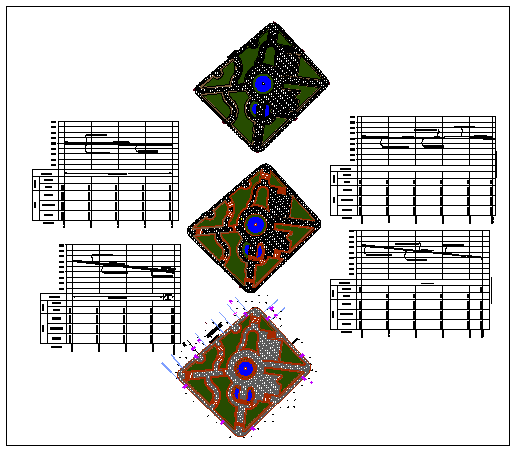 Model of paving and trail of public garden dwg file