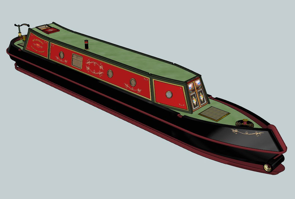 3D Modern Boat Design with SketchUp CAD Model and Details File