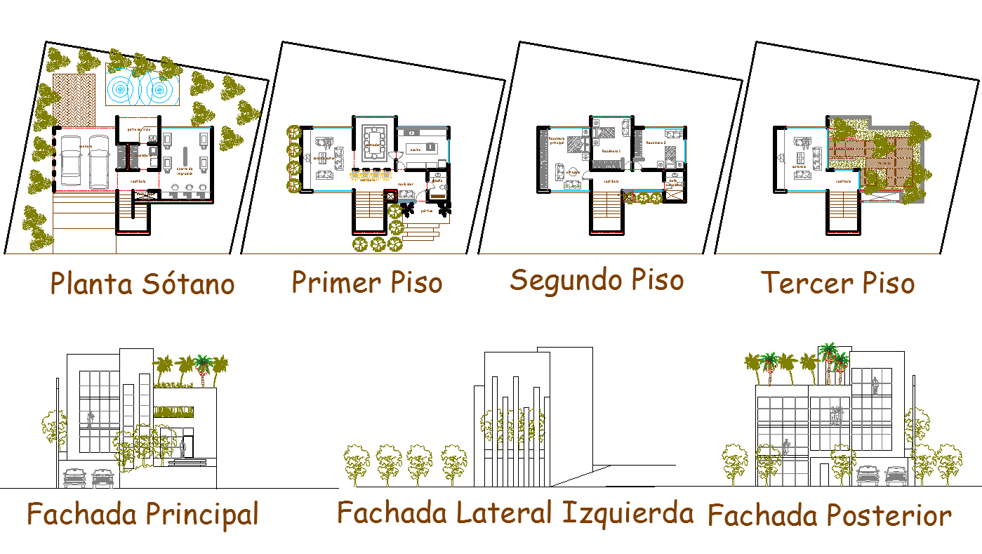 Modern Bungalow layout plan and elevation design