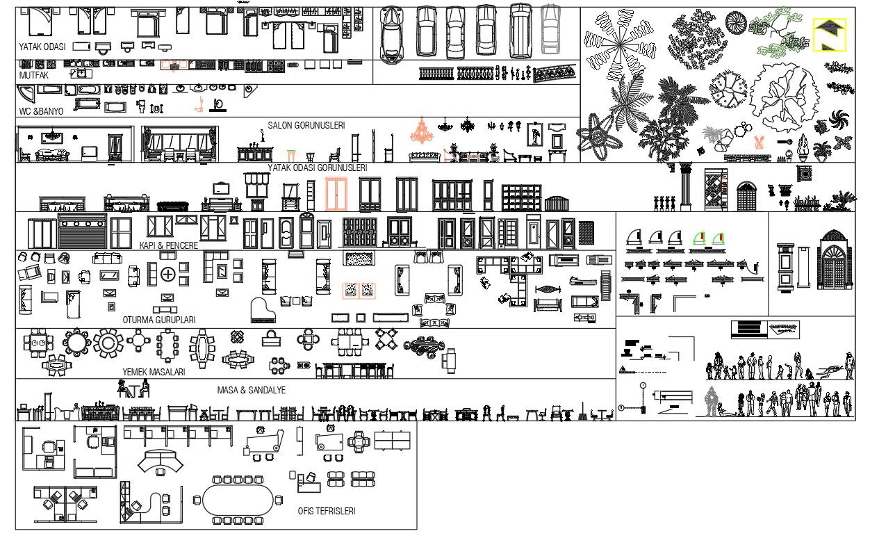 Modern Cad Block Symbol