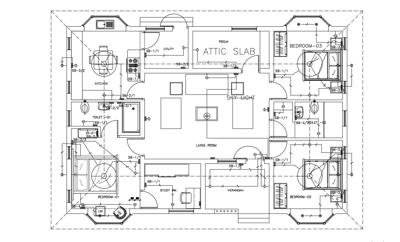 Modern Ceiling Designs for Homes CAD File
