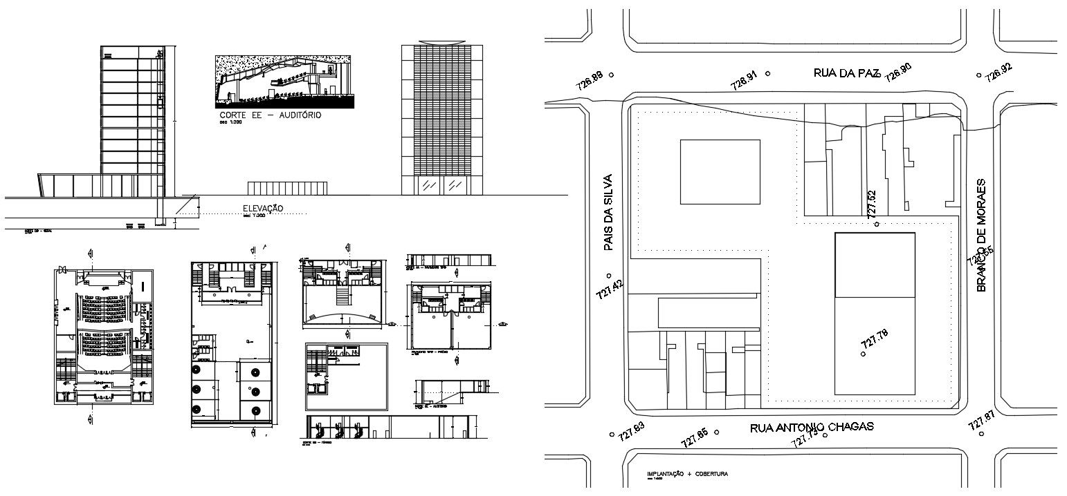 Explore Commercial Building Plan Modern Design in DWG Format File