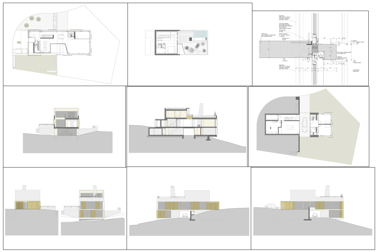 Modern Duplex Home DWG Floor Plan with Sections Elevation Views