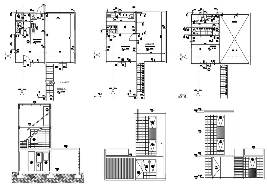 Modern Duplex Plan In DWG File