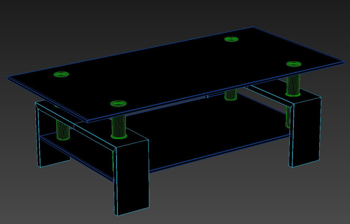 Modern Glass Center Table With Basic Rendered In 3D MAX File