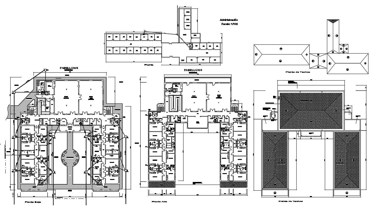 Modern Hospital Floor Plan In DWG File