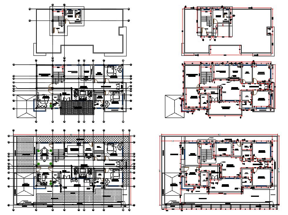 Modern House Plan 92' x 55' Plot Size DWG File