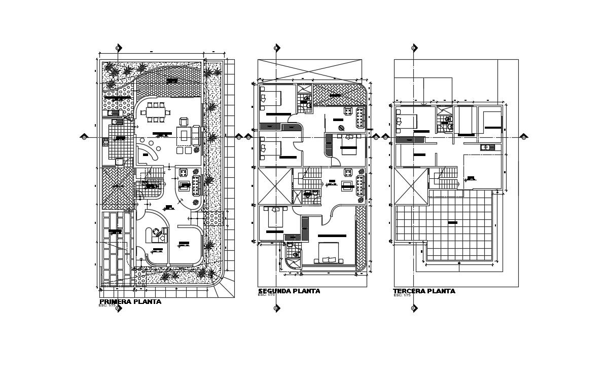 Modern House Plans In AutoCAD File