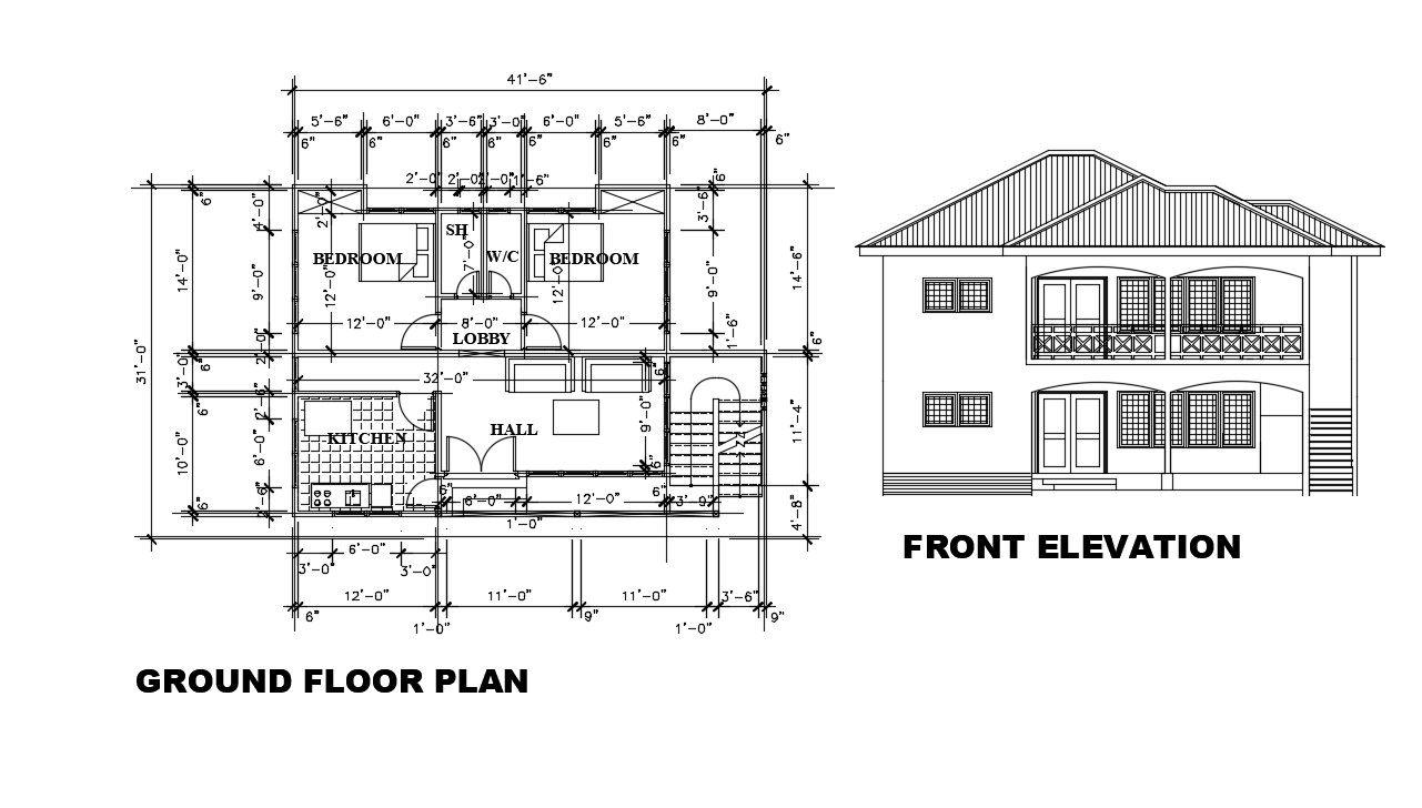 Modern House Plans In AutoCAD File