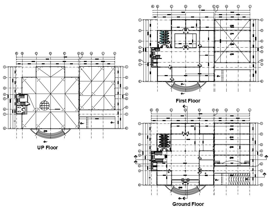 Modern Multi Family Building Plans CAD Drawing