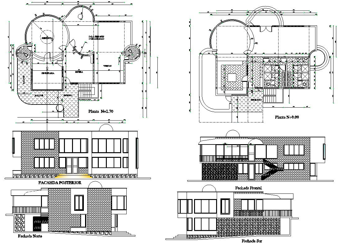 Modern Office Building CAD Drawing