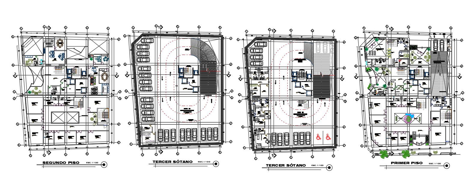 Modern Office Floor Plan DWG File