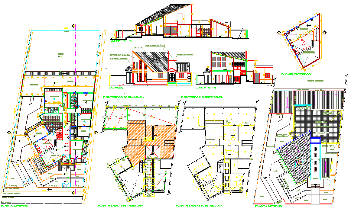 Modern Residence Project detail dwg file