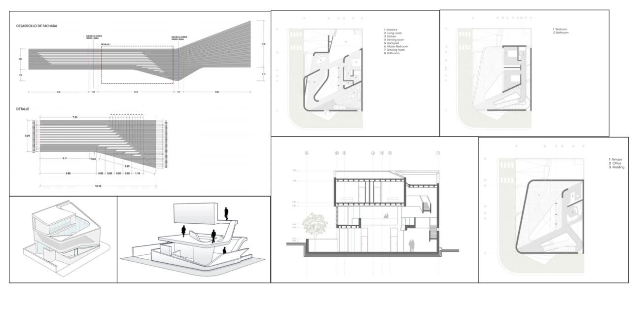 Art-Glass Window Bungalow Plan DWG Featuring Corner Tower Design File