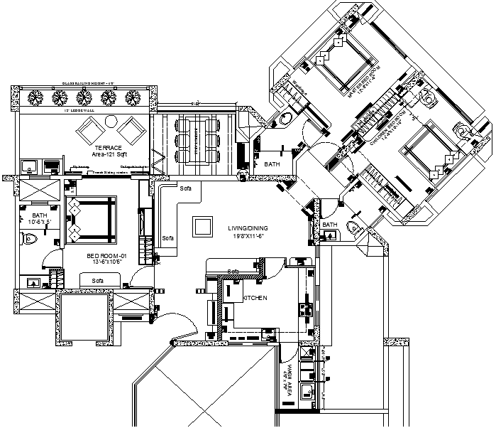 Modern Type Bungalows Lay-out detail
