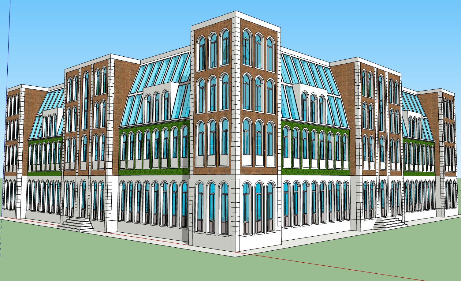 Modern University Campus Architecture Drawing in DWG Format File