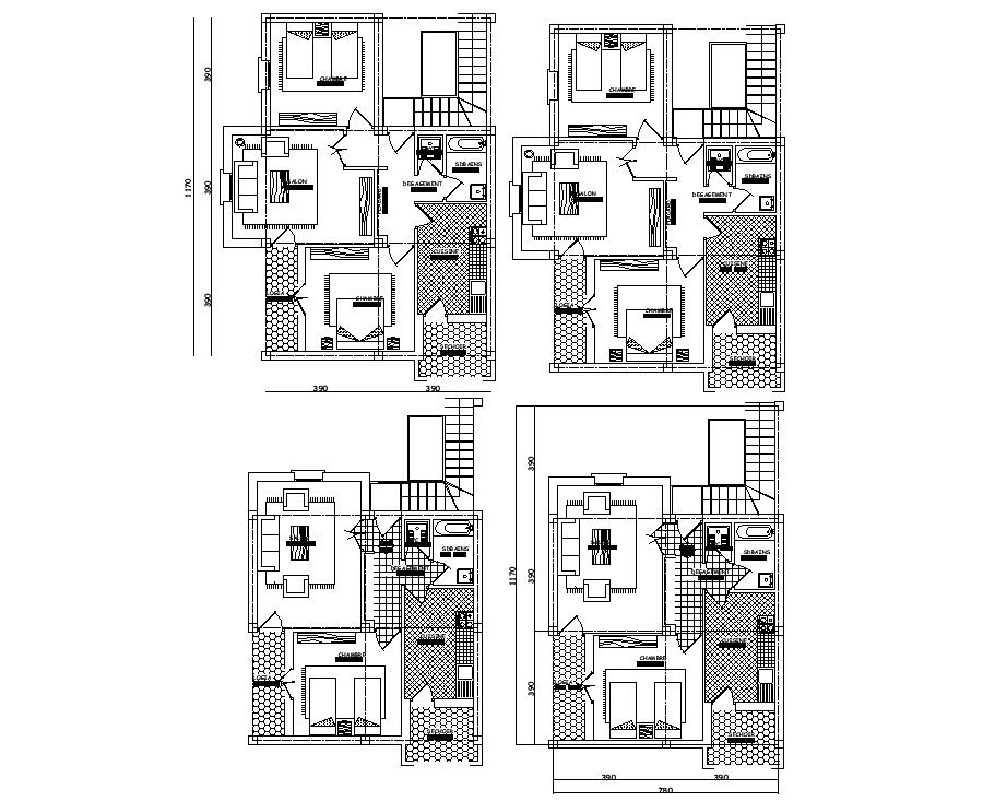 Modern apartment plan AUtoCAD drawig