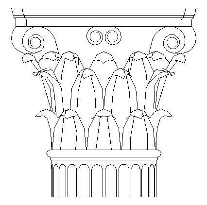 Modern column design block dwg file