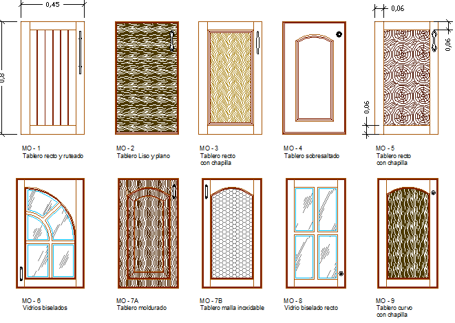 Modern door design architecture project dwg file
