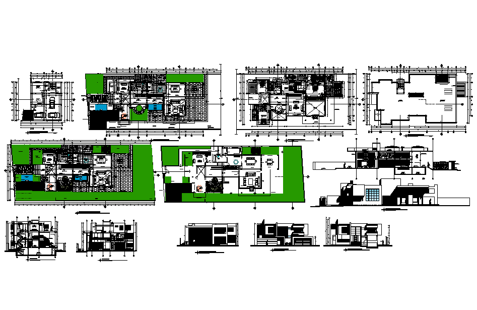 Modern house architecture plan in cad