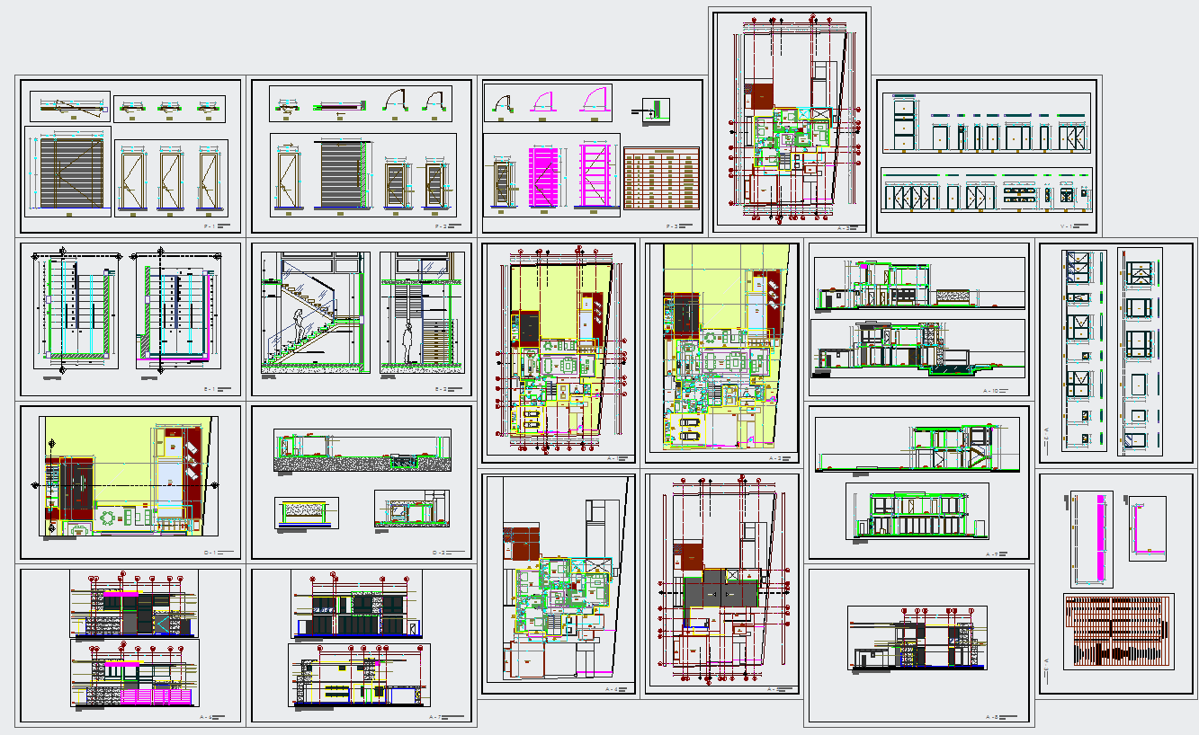 Modern house architecture projects detail & design in autocad dwg files