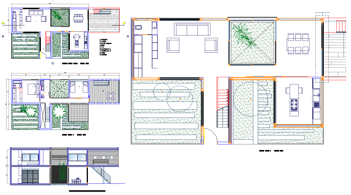 Modern house plan detail autocd file