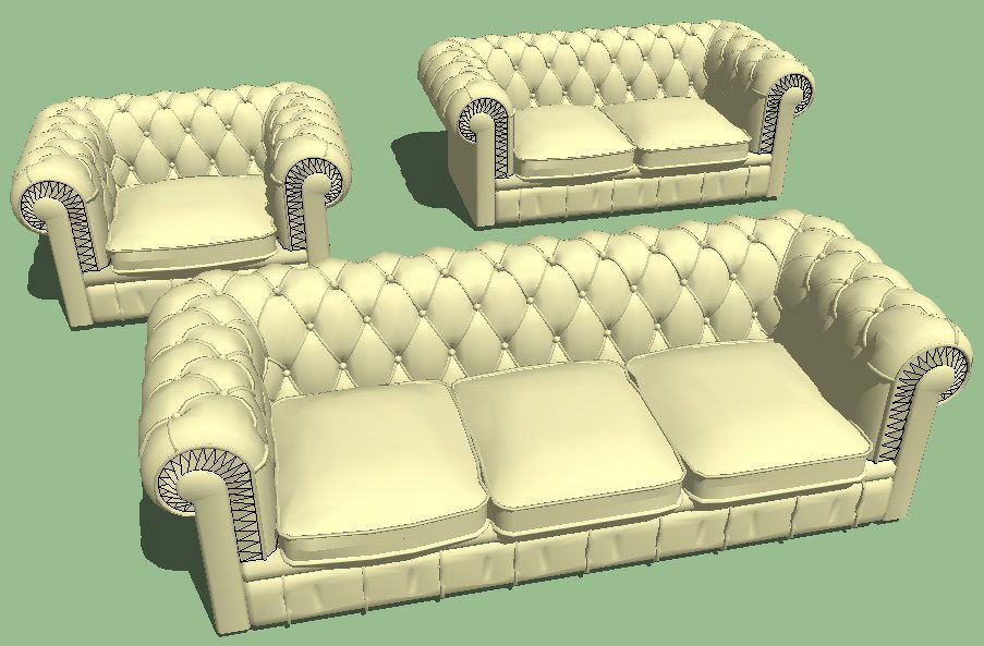 Modern maharaja sofa set 3d block cad drawing details skp file