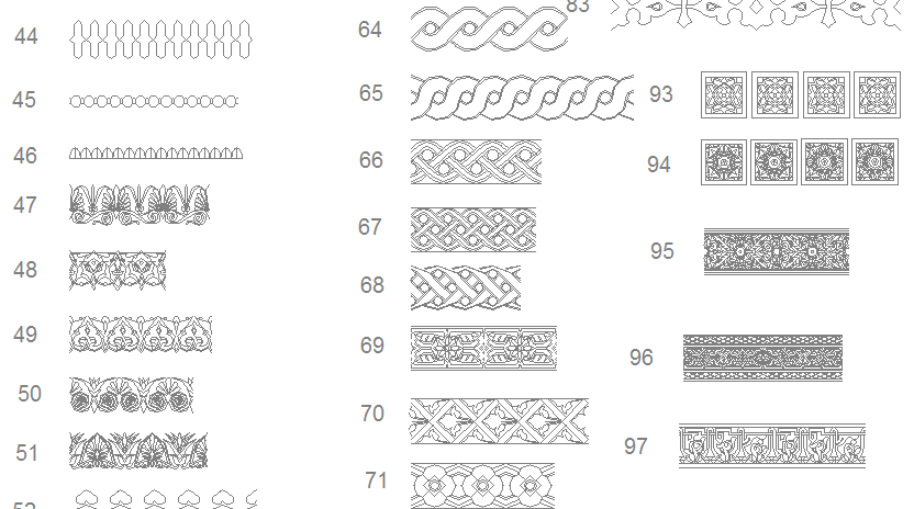 Modern wooden wall design blocks dwg file