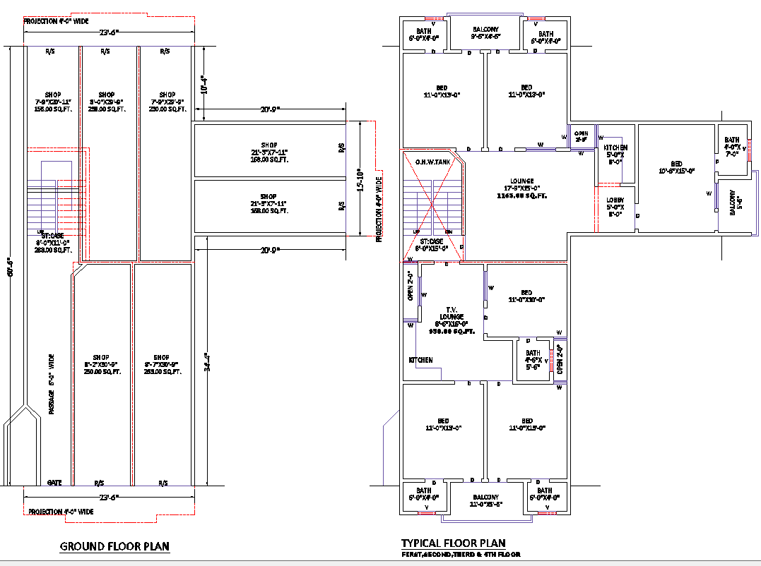Modern 1729 Sq.Ft. House Plan in DWG Layout with Elevation