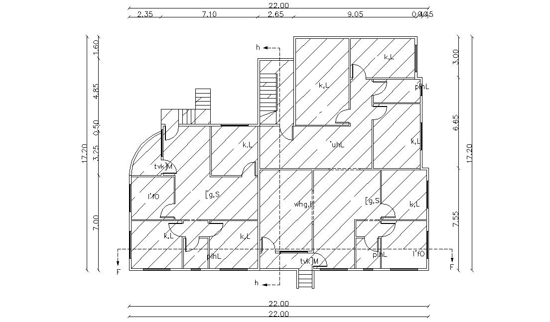 Modern Architectural Bungalow Design With Dimension DWG File